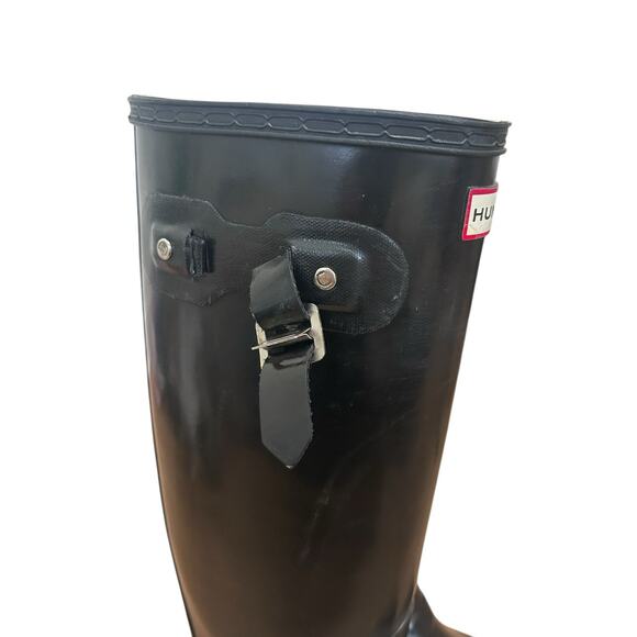 Hunter Black Tall Original Rain Boots Sz 9 - Picture 2 of 6